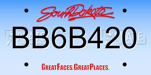BB6B420 South Dakota License Plate