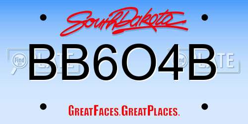 BB6O4B South Dakota License Plate