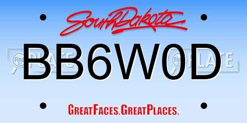 BB6W0D South Dakota License Plate