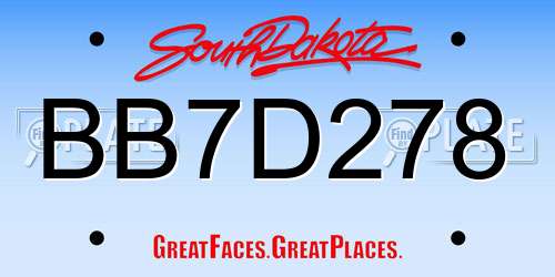 BB7D278 South Dakota License Plate