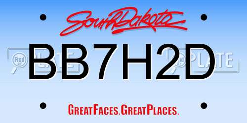 BB7H2D South Dakota License Plate