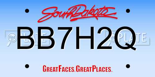 BB7H2Q South Dakota License Plate