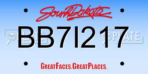 BB7I217 South Dakota License Plate