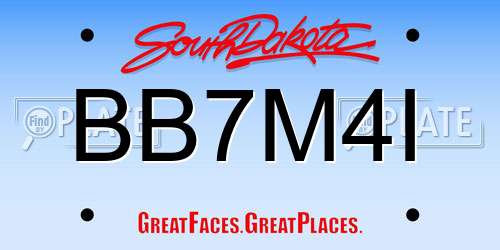 BB7M4I South Dakota License Plate