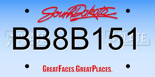 BB8B151 South Dakota License Plate