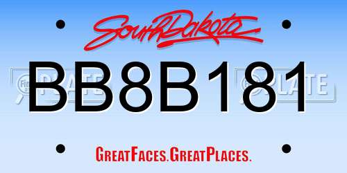 BB8B181 South Dakota License Plate