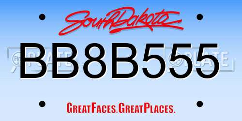 BB8B555 South Dakota License Plate