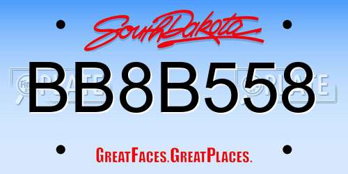 BB8B558 South Dakota License Plate