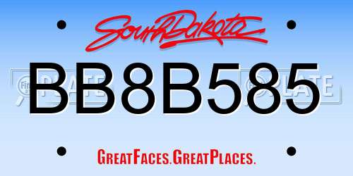 BB8B585 South Dakota License Plate
