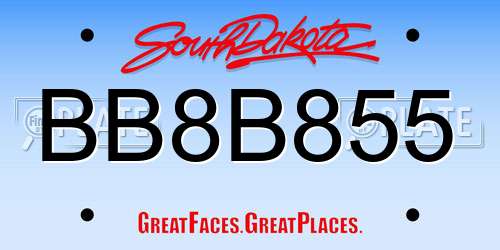 BB8B855 South Dakota License Plate