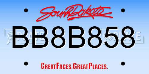 BB8B858 South Dakota License Plate
