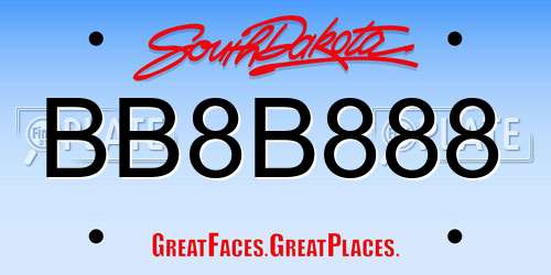 BB8B888 South Dakota License Plate
