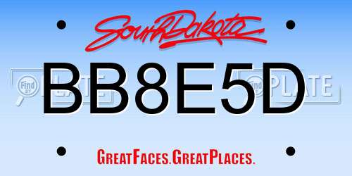 BB8E5D South Dakota License Plate