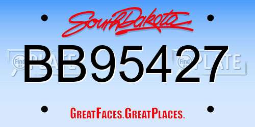 BB95427 South Dakota License Plate