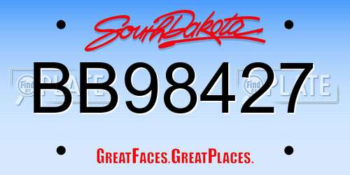 BB98427 South Dakota License Plate