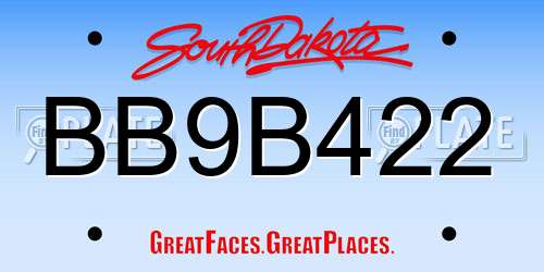 BB9B422 South Dakota License Plate