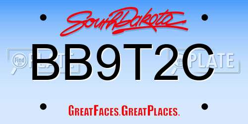 BB9T2C South Dakota License Plate