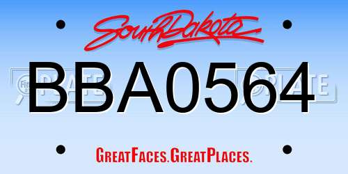 BBA0564 South Dakota License Plate