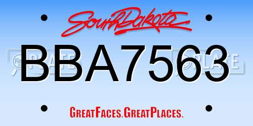 BBA7563 South Dakota License Plate