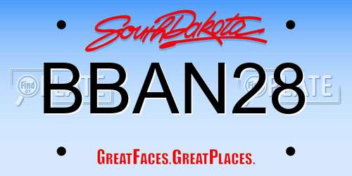 BBAN28 South Dakota License Plate