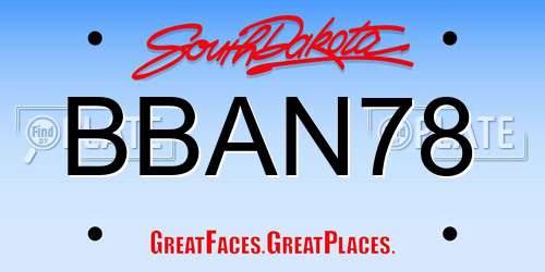 BBAN78 South Dakota License Plate