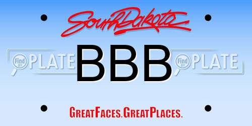 BBB South Dakota License Plate