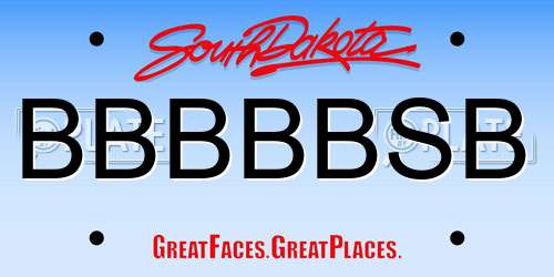BBBBBSB South Dakota License Plate