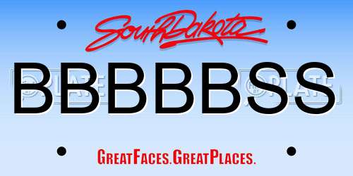 BBBBBSS South Dakota License Plate
