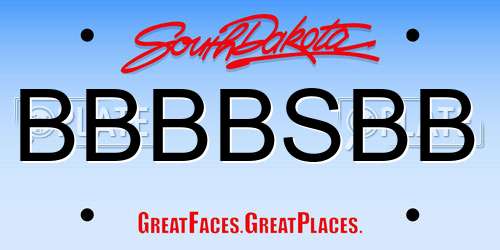 BBBBSBB South Dakota License Plate