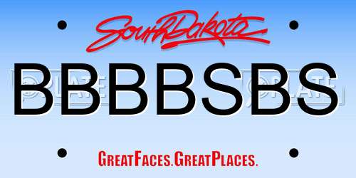 BBBBSBS South Dakota License Plate