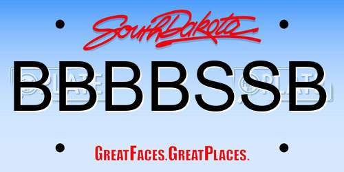 BBBBSSB South Dakota License Plate