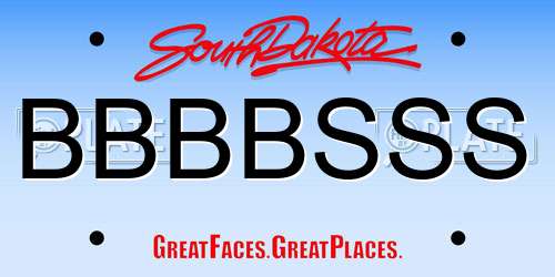 BBBBSSS South Dakota License Plate