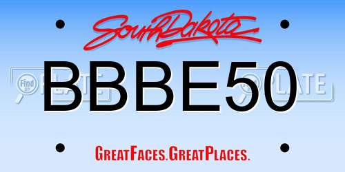 BBBE50 South Dakota License Plate