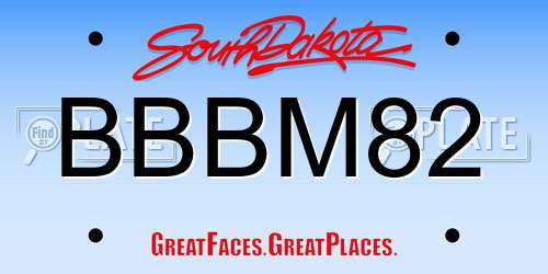 BBBM82 South Dakota License Plate