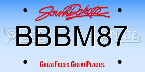 BBBM87 South Dakota License Plate
