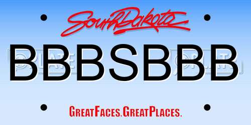 BBBSBBB South Dakota License Plate