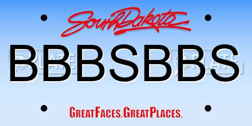 BBBSBBS South Dakota License Plate
