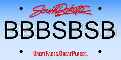 BBBSBSB South Dakota License Plate