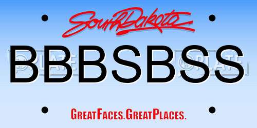 BBBSBSS South Dakota License Plate