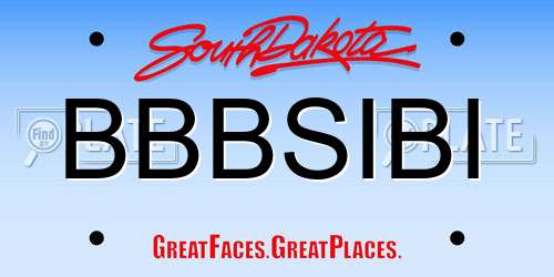 BBBSIBI South Dakota License Plate