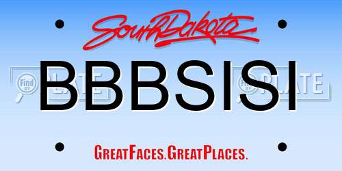 BBBSISI South Dakota License Plate