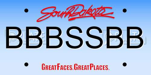 BBBSSBB South Dakota License Plate