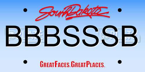 BBBSSSB South Dakota License Plate