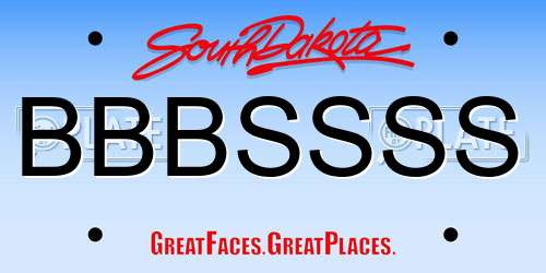 BBBSSSS South Dakota License Plate