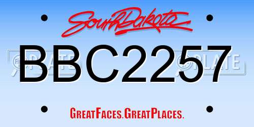 BBC2257 South Dakota License Plate