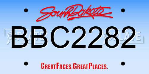 BBC2282 South Dakota License Plate