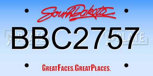 BBC2757 South Dakota License Plate