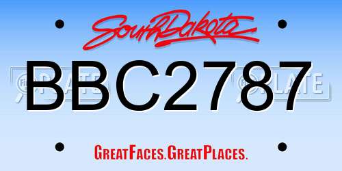 BBC2787 South Dakota License Plate