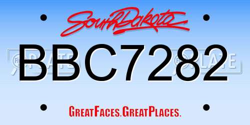 BBC7282 South Dakota License Plate