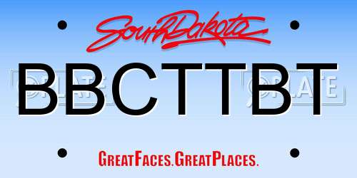 BBCTTBT South Dakota License Plate